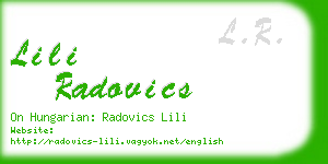 lili radovics business card